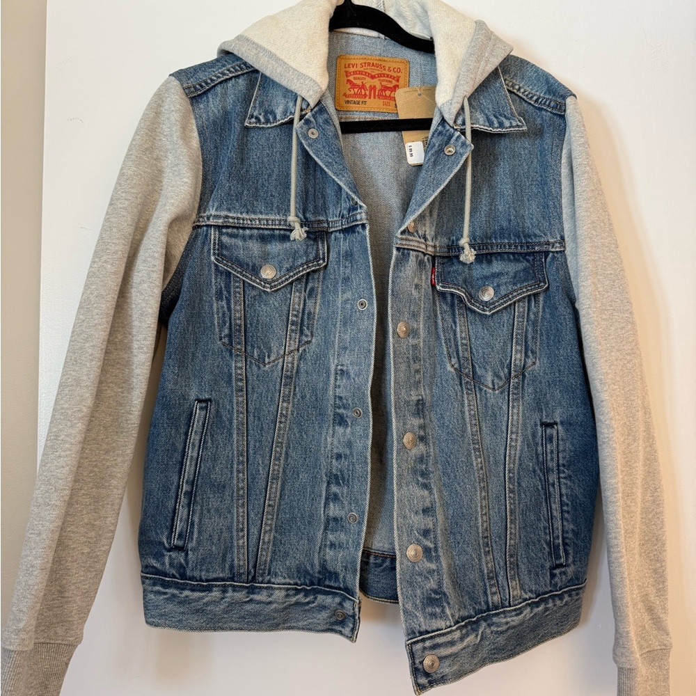 Levi's Blue Denim Jacket with Tan Stitching